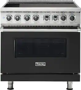Viking - 5 Series 5.6 Cu. Ft. Freestanding Electric Induction Range - Cast Black