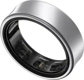 Front. Samsung - Galaxy Ring – Size Before You Buy – Size 10 - Titanium Silver.