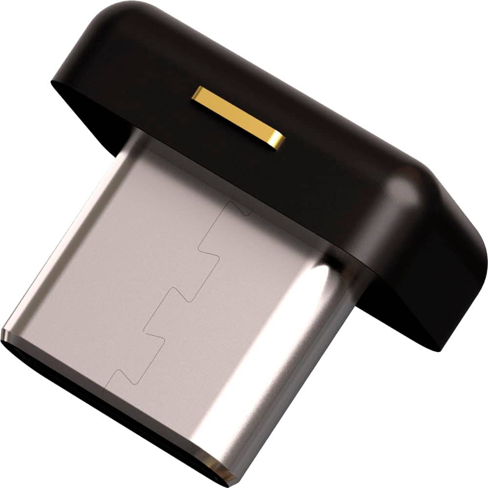 Front. Yubico - YubiKey 5C Nano - Two-Factor authentication (2FA) Security Key, Connect via USB-C, Compact Size, FIDO Certified - Black.