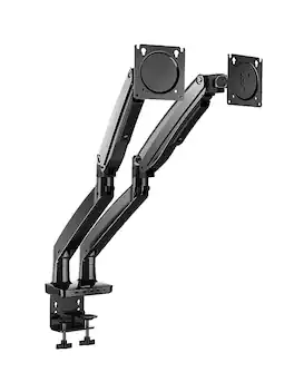 ErgoAV - Dual Monitor Desk Mount with Docking Station for Monitors up to 34" - Black