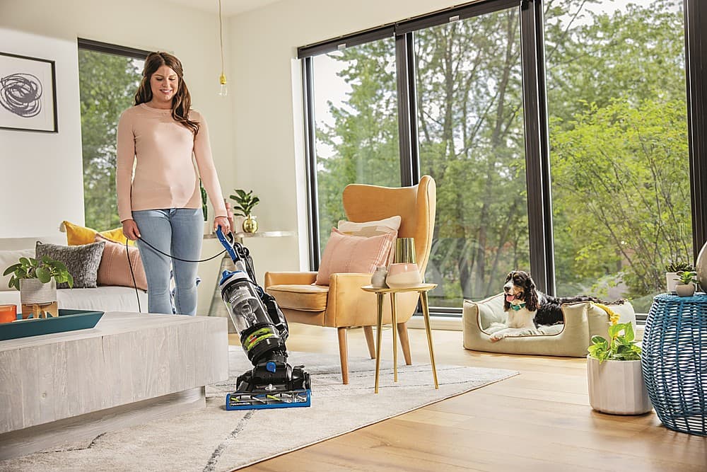 Alt View 1. BISSELL - BISSELL CleanView Upright Vacuum - Molded Silver, Cobalt Blue/Elelectric Green.