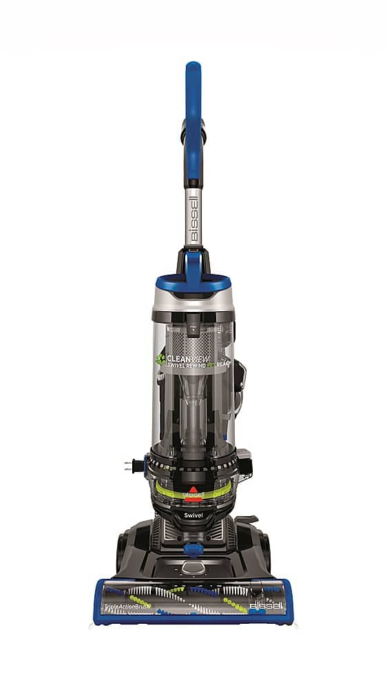 BISSELL - CleanView Upright Vacuum - Molded Silver, Cobalt Blue/Elelectric Green - Front_Zoom