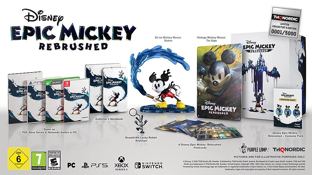 Disney Epic Mickey: Rebrushed is a video game that was released in 2012. The game is a remake of the original Epic Mickey, which was released in 2010. The game features a new art style and improved gameplay mechanics. The game is available on various platforms, including the PlayStation 3, Xbox 360, and Nintendo Wii. The game's story follows Mickey Mouse as he travels through different worlds, solving puzzles and collecting items to progress through the game. The game also features a unique paintbrush mechanic, where players can use the Wii Remote to paint or erase objects in the game world.