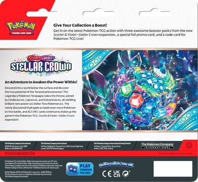 Pokmon Trading Card Game: Scarlet & Violet Stellar Crown 3pk Booster Styles May Vary 190-43305 - Best Buy Pokmon Trading Card Game: Scarlet & Violet Stellar Crown 3pk Booster Styles May Vary 190-43305 - Best Buy