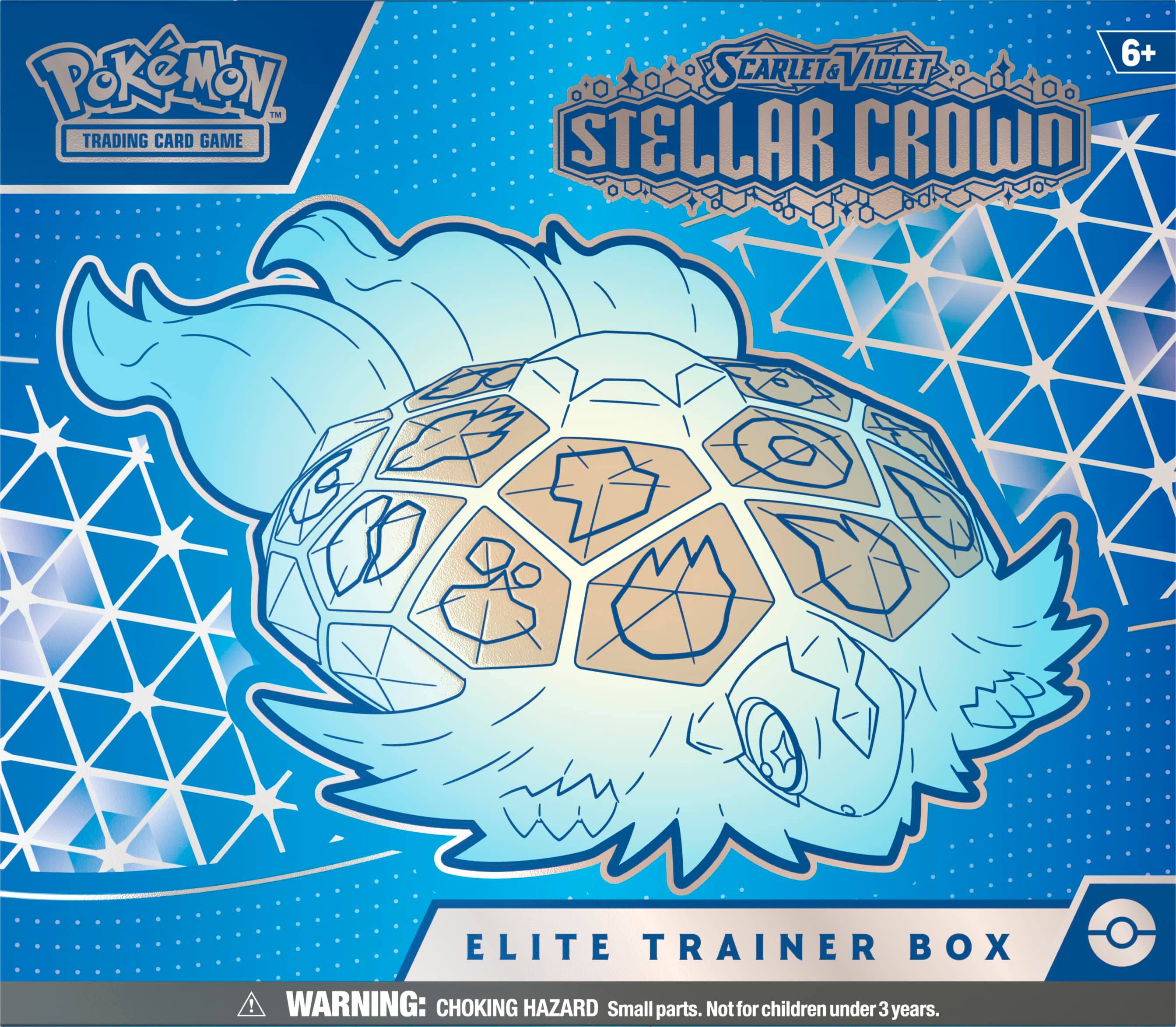 Pokemon Scarlet & Violet Stellar Crown Elite Trainer Box! Warning: Choking Hazard. Small parts. Not for children under 3 years.