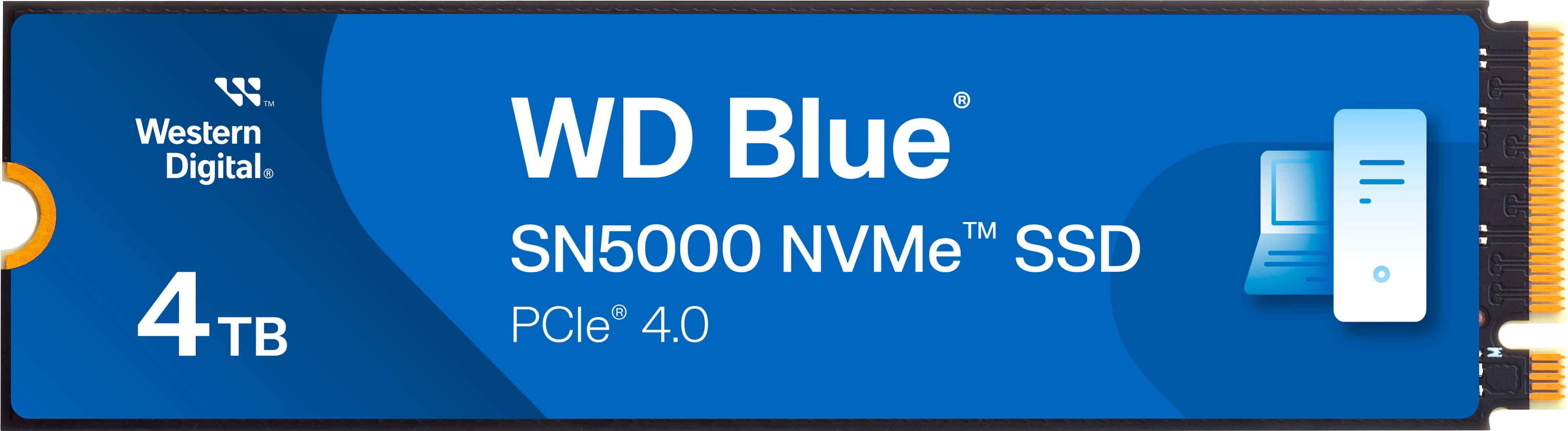 WD - Blue SN5000 4TB Internal SSD PCIe Gen 4 x4 NVMe - Front_Zoom