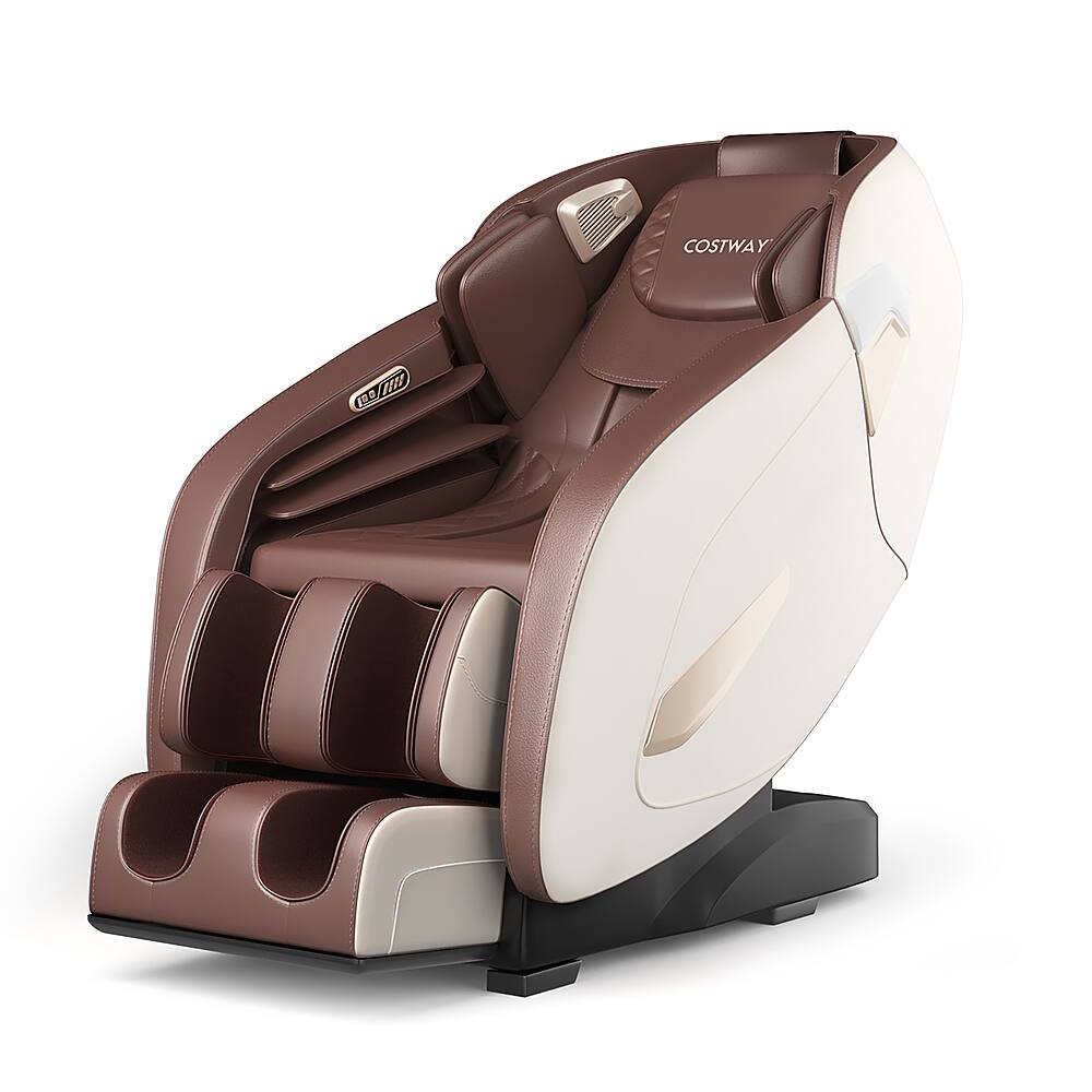 Costway - Full Body Zero Gravity Massage Chair Recliner w/ SL Track Heat - Brown