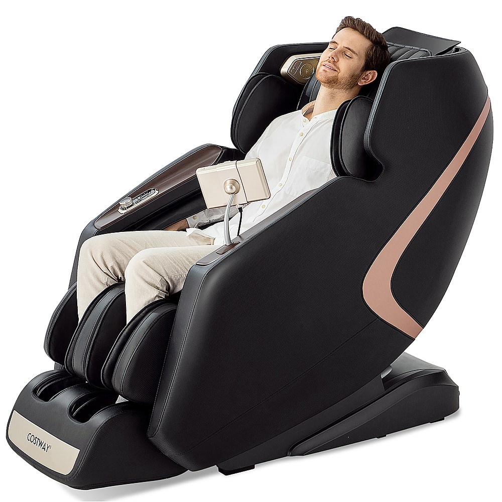 Costway - 3D SL-Track Full Body Zero Gravity Massage Chair Recliner Thai Stretch - Black