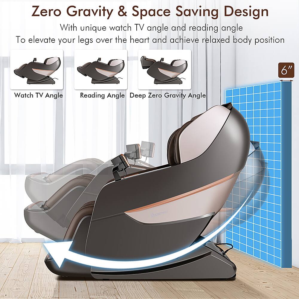Zero Gravity & Space Saving Design: With unique watch TV angle and reading angle, this design elevates your legs over the heart and achieves a relaxed body position. The 6" Watch TV Angle and Reading Angle, along with the Deep Zero Gravity Angle, make it a comfortable and functional piece of furniture.