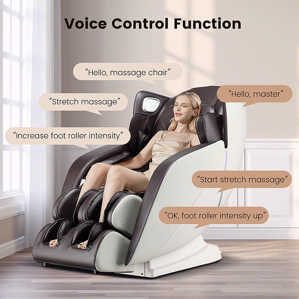 Voice Control Function:
1. "Hello, massage chair"
2. "Stretch massage"
3. "Hello, master"
4. "Increase foot roller intensity"
5. "Start stretch massage"
6. "OK, foot roller intensity up"
