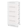 Costway - 1 PCS 6-Drawer Plastic Rolling Storage Cart with 4 Universal Wheels Dresser Cabinet - White
