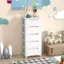 Alt View 11. Costway - Costway 2 PCS 6-Drawer Plastic Rolling Storage Cart with 4 Universal Wheels Dresser Cabinet - White.