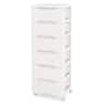 Costway - 1 PCS 7-Drawer Plastic Rolling Storage Cart with 4 Universal Wheels Dresser Cabinet - White
