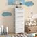 Alt View 11. Costway - Costway 2 PCS 7-Drawer Plastic Rolling Storage Cart with 4 Universal Wheels Dresser Cabinet - White.