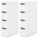 Front. Costway - Costway 2 PCS 4-Drawer Narrow Rolling Storage Cabinet with Pull Handles Built-in Wheels - White.