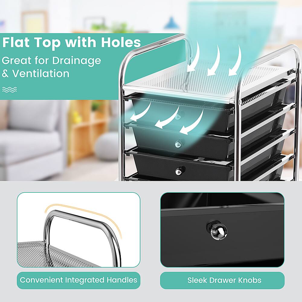 Flat Top with Holes: Great for Drainage & Ventilation. Convenient Integrated Handles. Sleek Drawer Knobs.