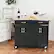 Alt View 11. Costway - Costway Rolling Kitchen Trolley Island Cart Wood Top Storage Cabinet Utility W/ Drawers - Black.