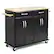 Alt View 17. Costway - Costway Rolling Kitchen Trolley Island Cart Wood Top Storage Cabinet Utility W/ Drawers - Black.