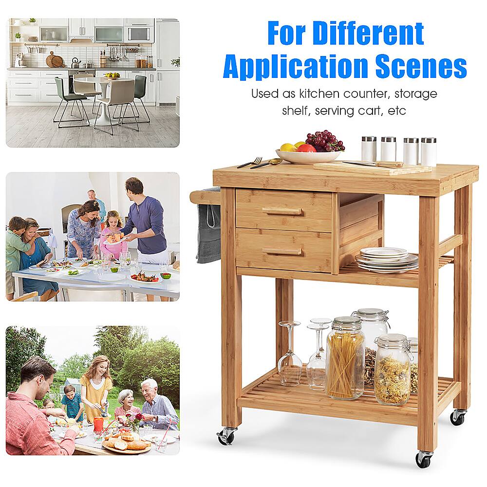For Different Application Scenes Used as kitchen counter, storage shelf, serving cart, etc.