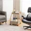 Alt View 11. Costway - Costway Rolling End Table with Storage Drawer Tray Top 4 Casters Modern Bedside Trolley - Grey/Gold.
