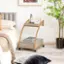 Alt View 12. Costway - Costway Rolling End Table with Storage Drawer Tray Top 4 Casters Modern Bedside Trolley - Grey/Gold.