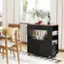 Alt View 12. Costway - Costway Kitchen Island Cart Rolling Storage Cabinet w/ Drawer & Spice Rack Shelf - Black.