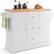 Alt View 20. Costway - Costway Kitchen Island on Wheels Rolling Utility Cart Drawers Cabinets Spice Rack - White.