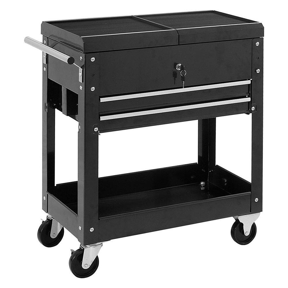 Alt View 12. Costway - Costway Rolling Mechanics Tool Cart Slide Top Utility Storage Cabinet Organizer 2 Drawer - Black.