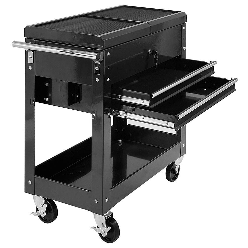 Alt View 13. Costway - Costway Rolling Mechanics Tool Cart Slide Top Utility Storage Cabinet Organizer 2 Drawer - Black.