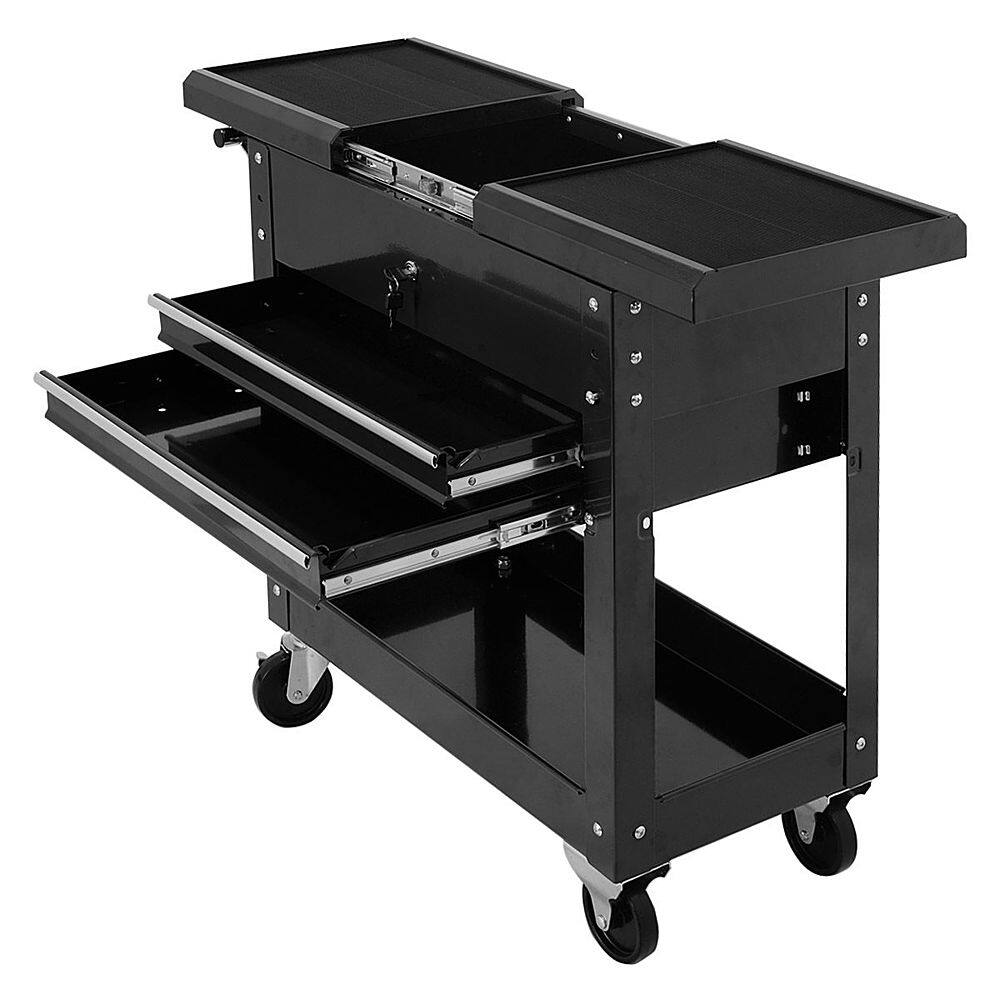 Alt View 16. Costway - Costway Rolling Mechanics Tool Cart Slide Top Utility Storage Cabinet Organizer 2 Drawer - Black.