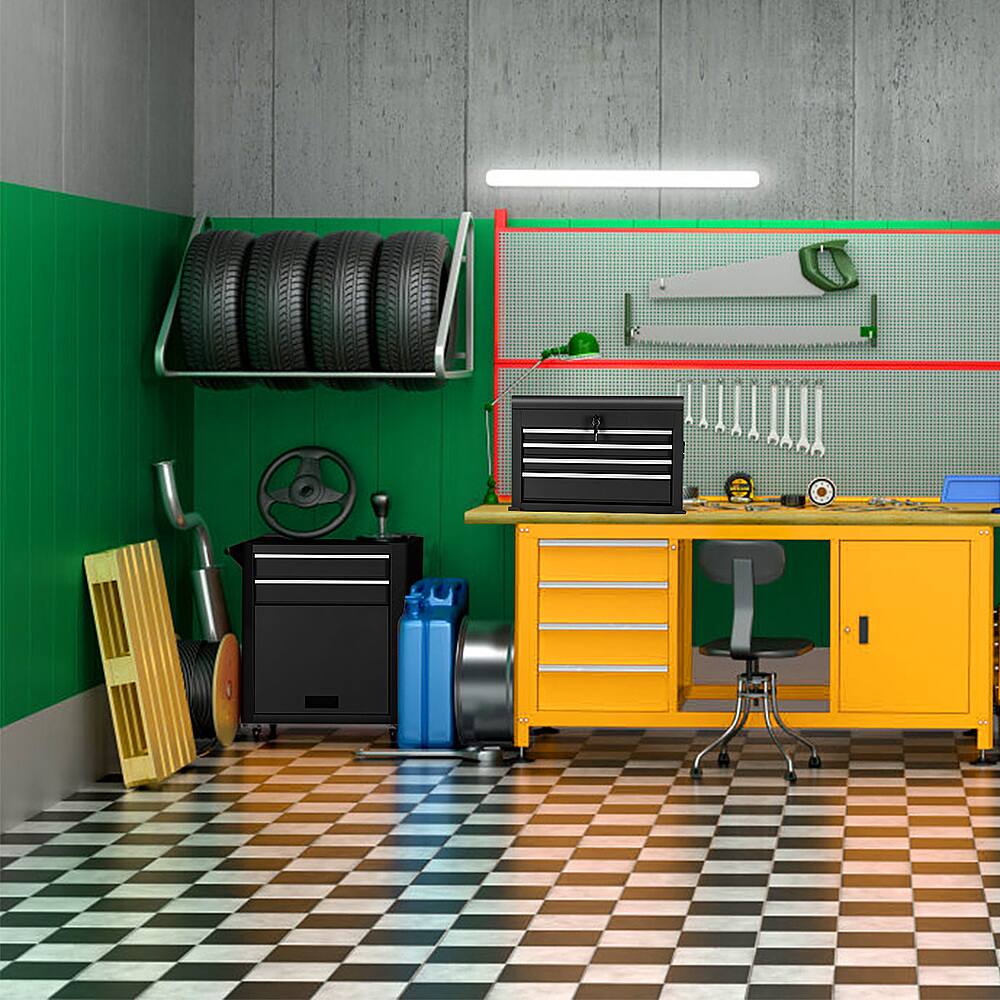 Alt View 13. Costway - Costway 2 in 1 Rolling Cabinet Storage Chest Box Organizer w/ 6 Drawers - Black.