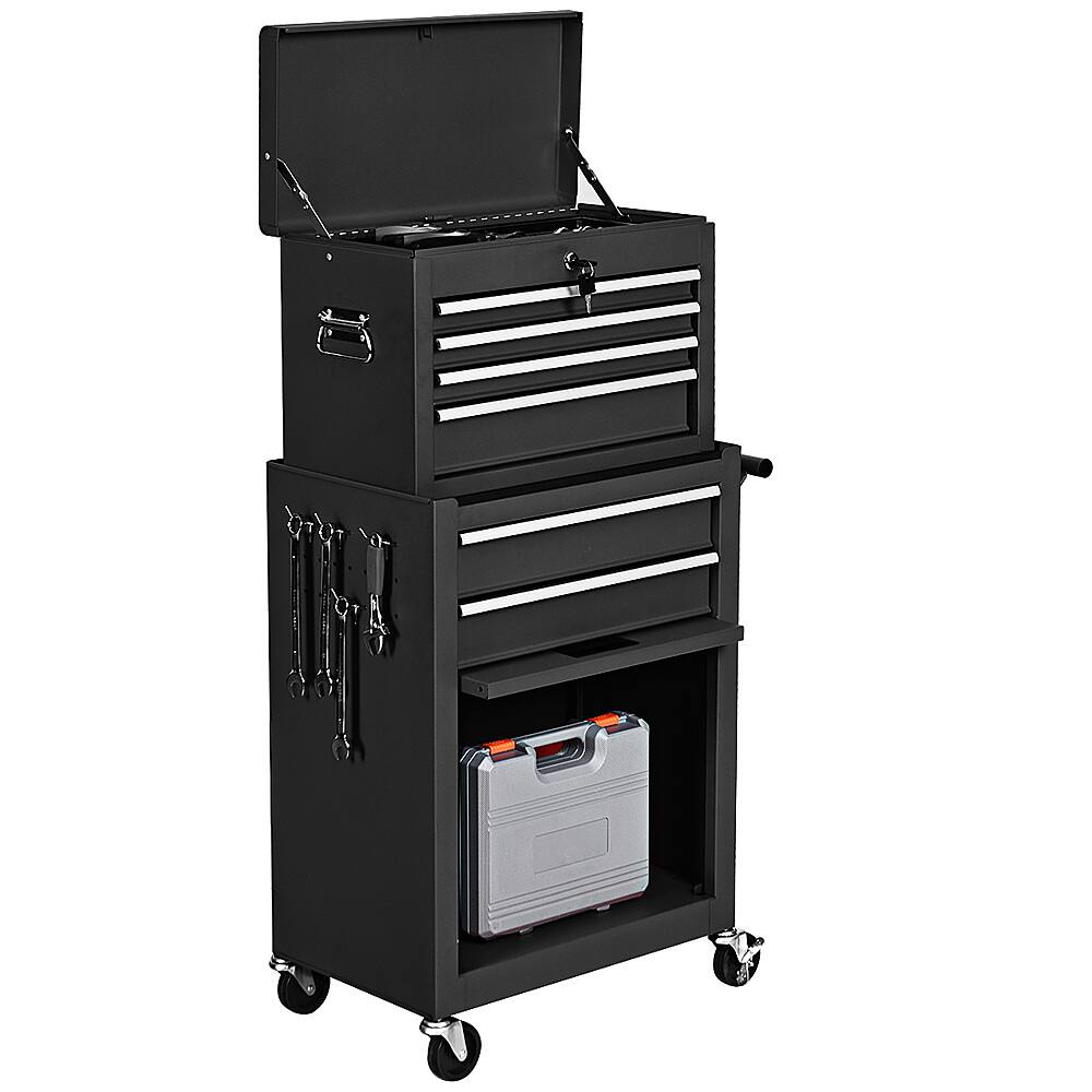 Alt View 17. Costway - Costway 2 in 1 Rolling Cabinet Storage Chest Box Organizer w/ 6 Drawers - Black.
