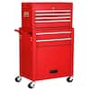 Front. Costway - Costway 2 in 1 Rolling Cabinet Storage Chest Box Organizer w/ 6 Drawers - Red.