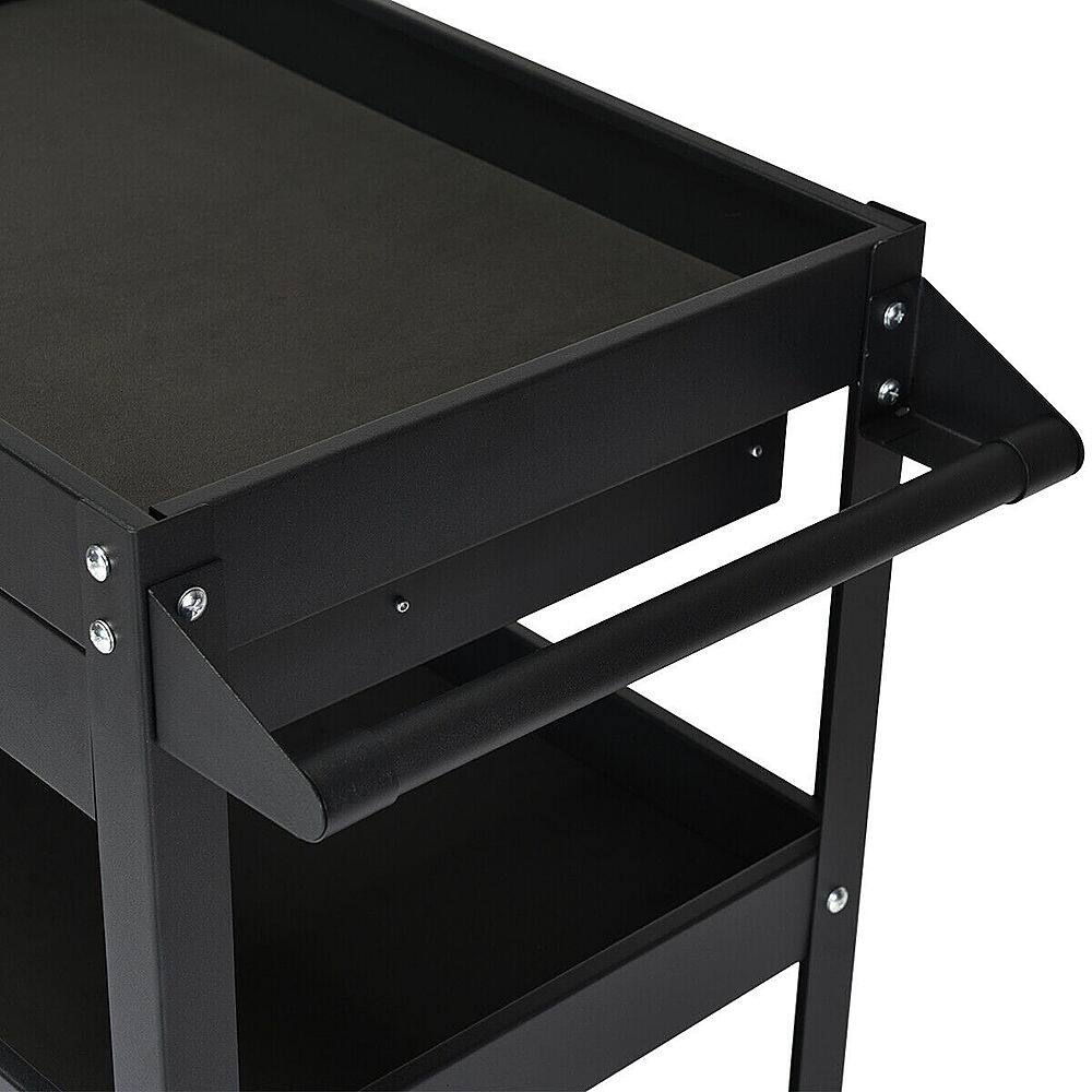 Alt View 20. Costway - Costway Three Tray Rolling Tool Cart Mechanic Cabinet Storage ToolBox Organizer w/Drawer - Black.