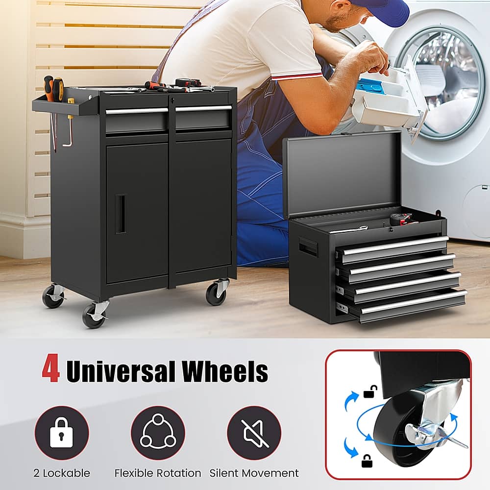 4 Universal Wheels 2 Lockable Flexible Rotation Silent Movement