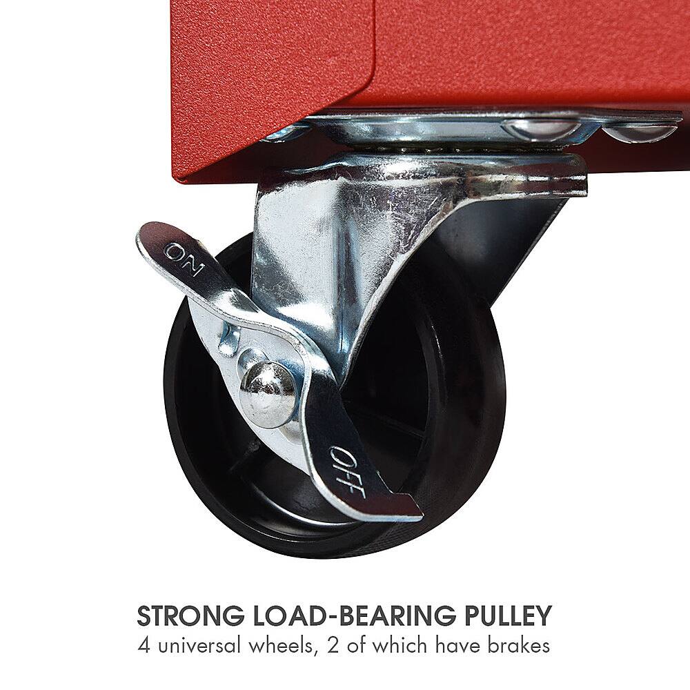 ON OFF STRONG LOAD-BEARING PULLEY: 4 universal wheels, 2 of which have brakes.