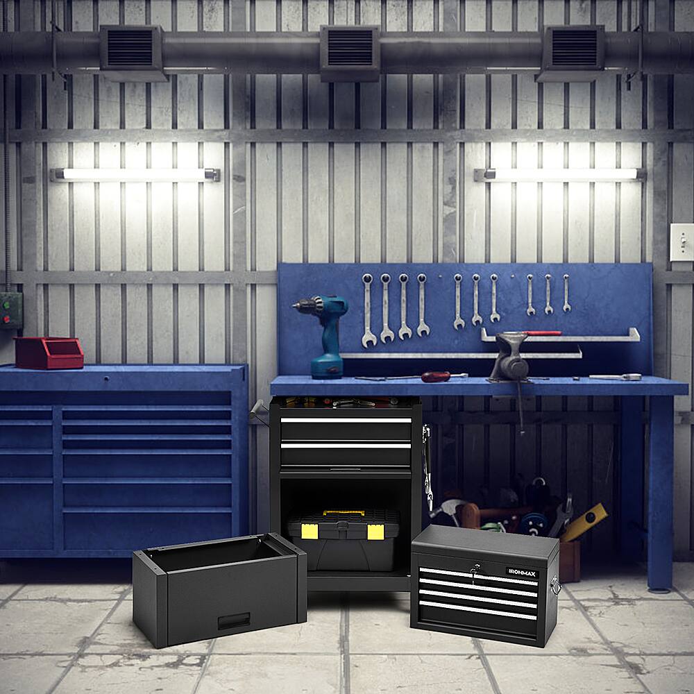 Alt View 11. Costway - Costway High Capacity 6-Drawer Rolling Tool Chest Storage Cabinet Toolbox Combo w/ Riser - Black.