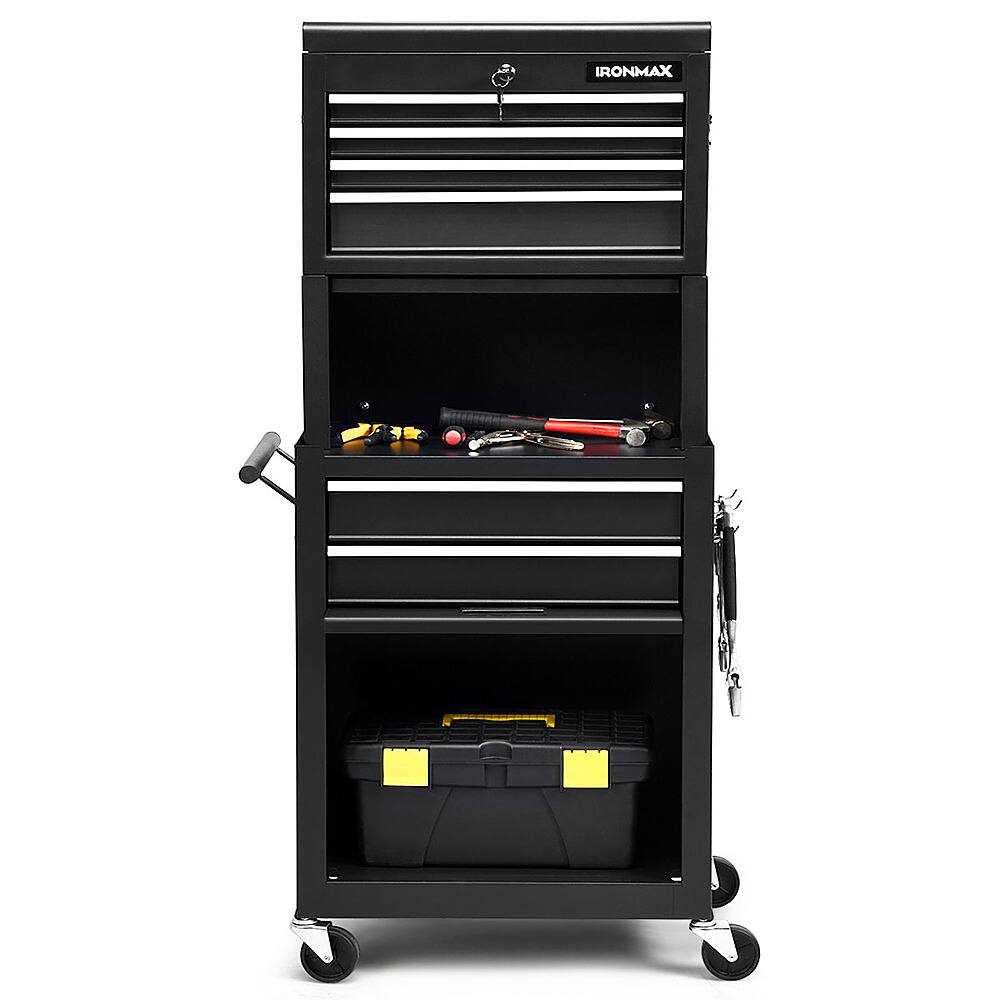 Alt View 20. Costway - Costway High Capacity 6-Drawer Rolling Tool Chest Storage Cabinet Toolbox Combo w/ Riser - Black.