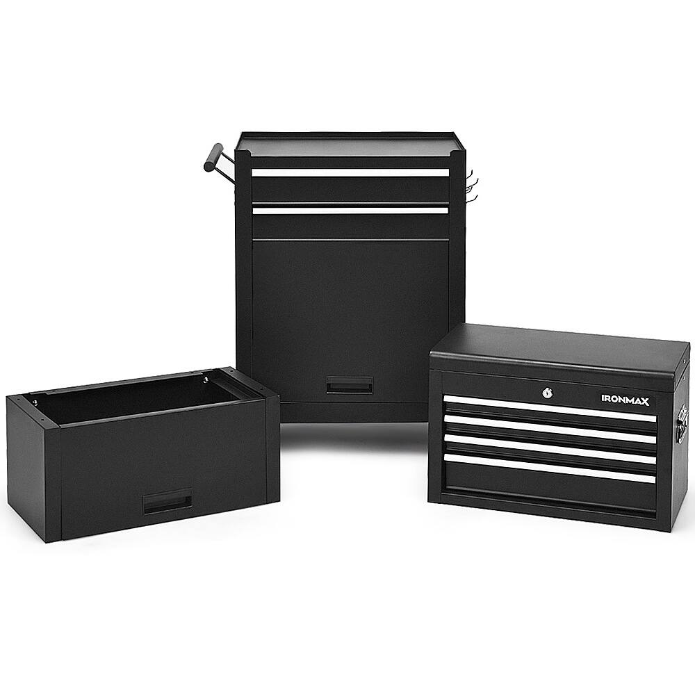 Alt View 21. Costway - Costway High Capacity 6-Drawer Rolling Tool Chest Storage Cabinet Toolbox Combo w/ Riser - Black.