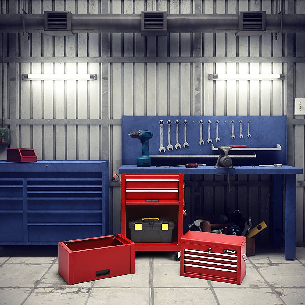 Alt View 11. Costway - Costway 6-Drawer Rolling Tool Chest Storage Cabinet w/Riser - Red.