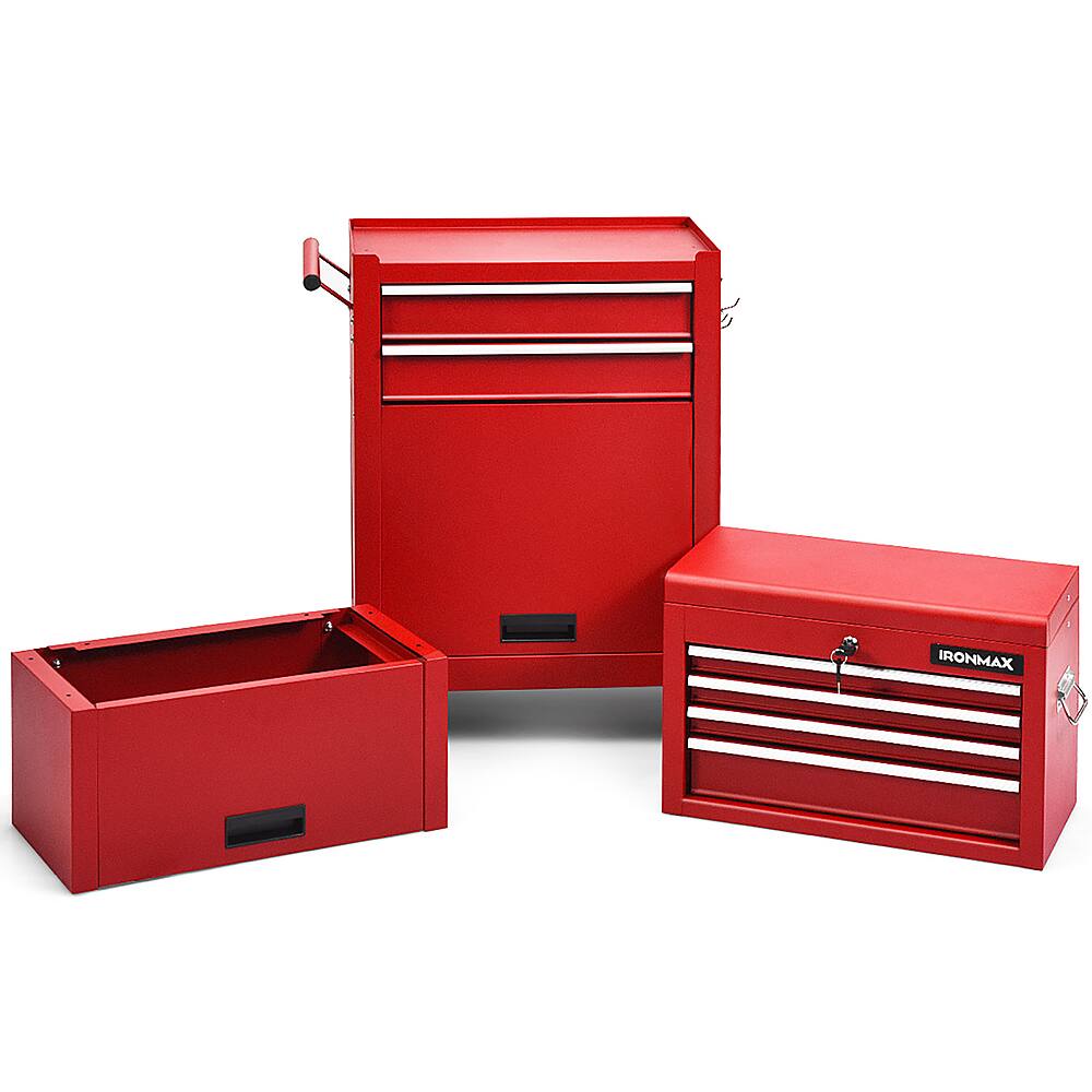 Alt View 21. Costway - Costway 6-Drawer Rolling Tool Chest Storage Cabinet w/Riser - Red.