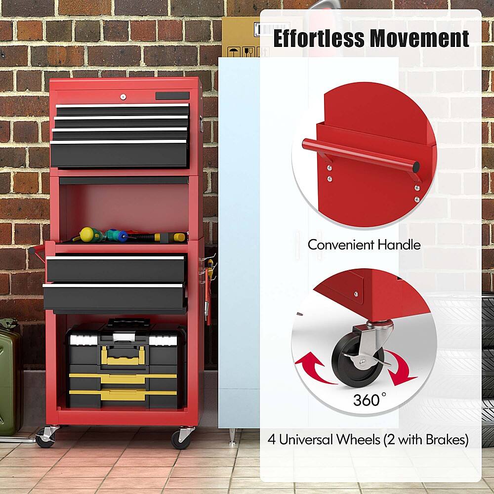 Effortless Movement: Convenient Handle, 360 Degree Rotation, 4 Universal Wheels (2 with Brakes)