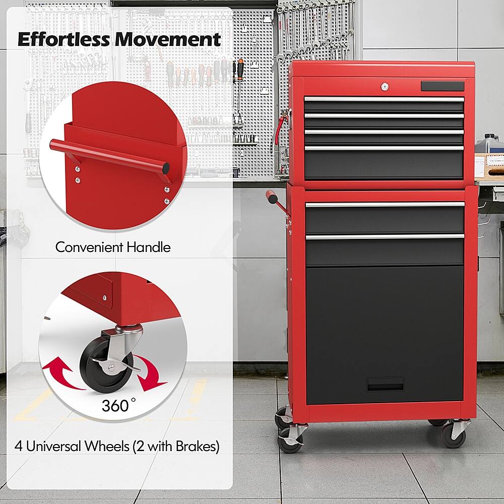 Effortless Movement: 360° 4 Universal Wheels (2 with Brakes) Convenient Handle