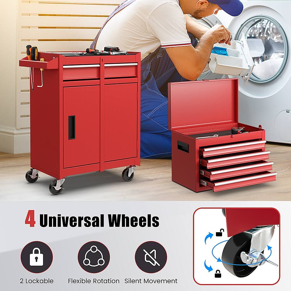 4 Universal Wheels 2 Lockable Flexible Rotation Silent Movement