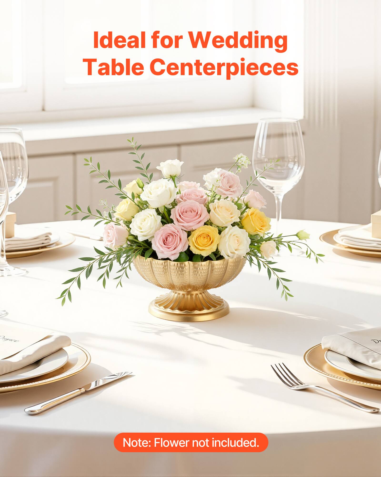 Ideal for Wedding Table Centerpieces

Note: Flower not included.