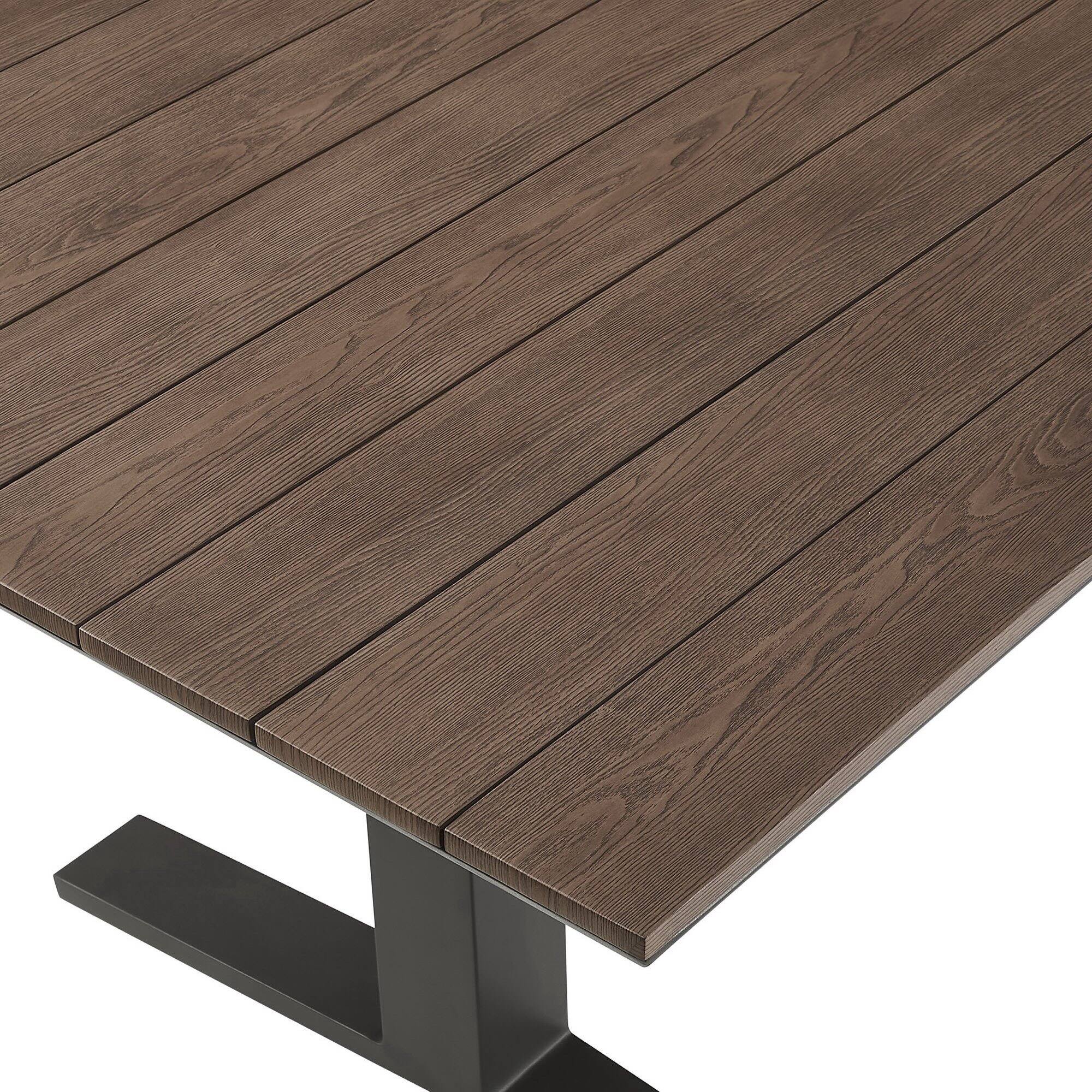 Alt View 4. Modway - Gavelston 91" Outdoor Patio Aluminum Dining Table by Modway - Gray Wash Charcoal Gray.