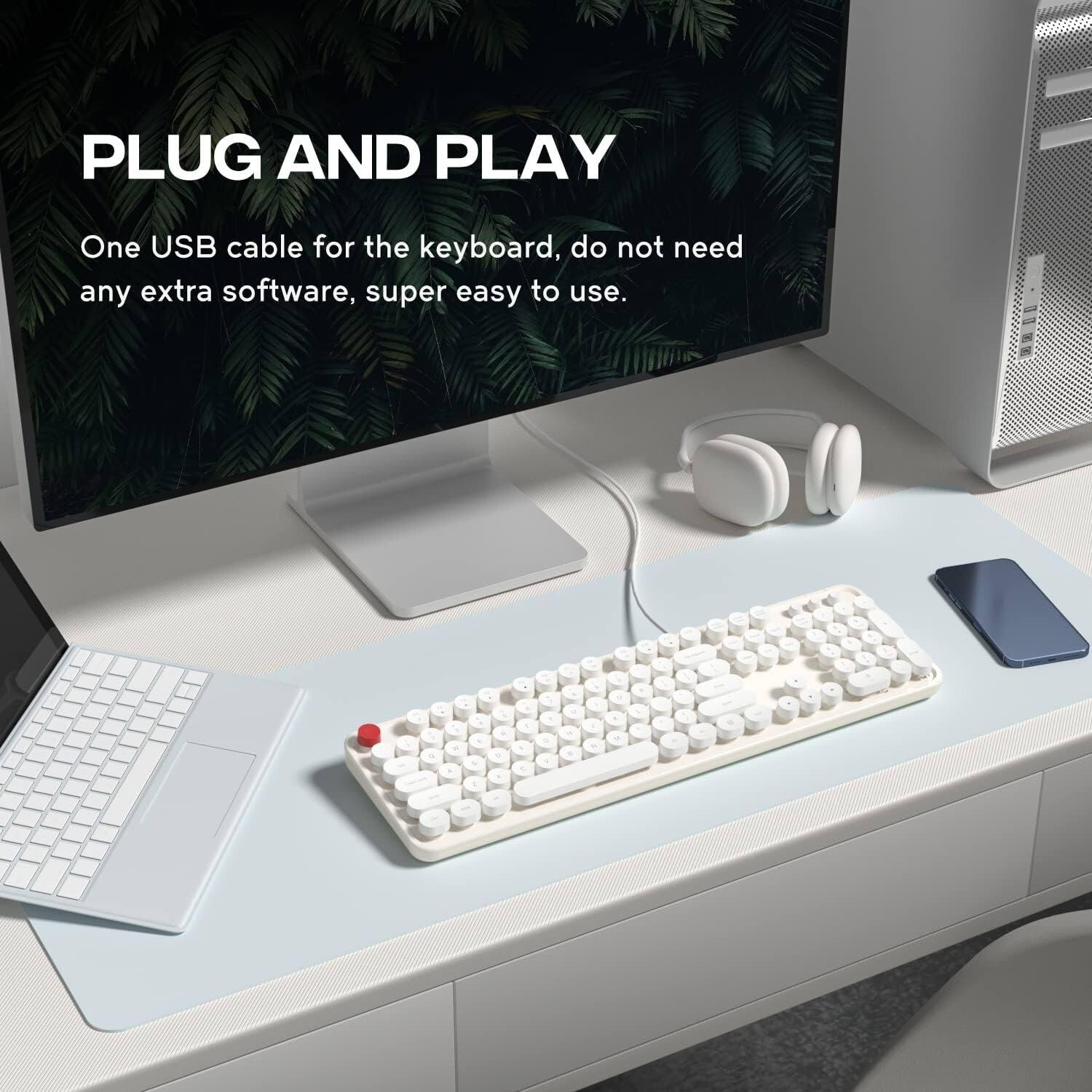 PLUG AND PLAY

One USB cable for the keyboard, do not need any extra software, super easy to use.