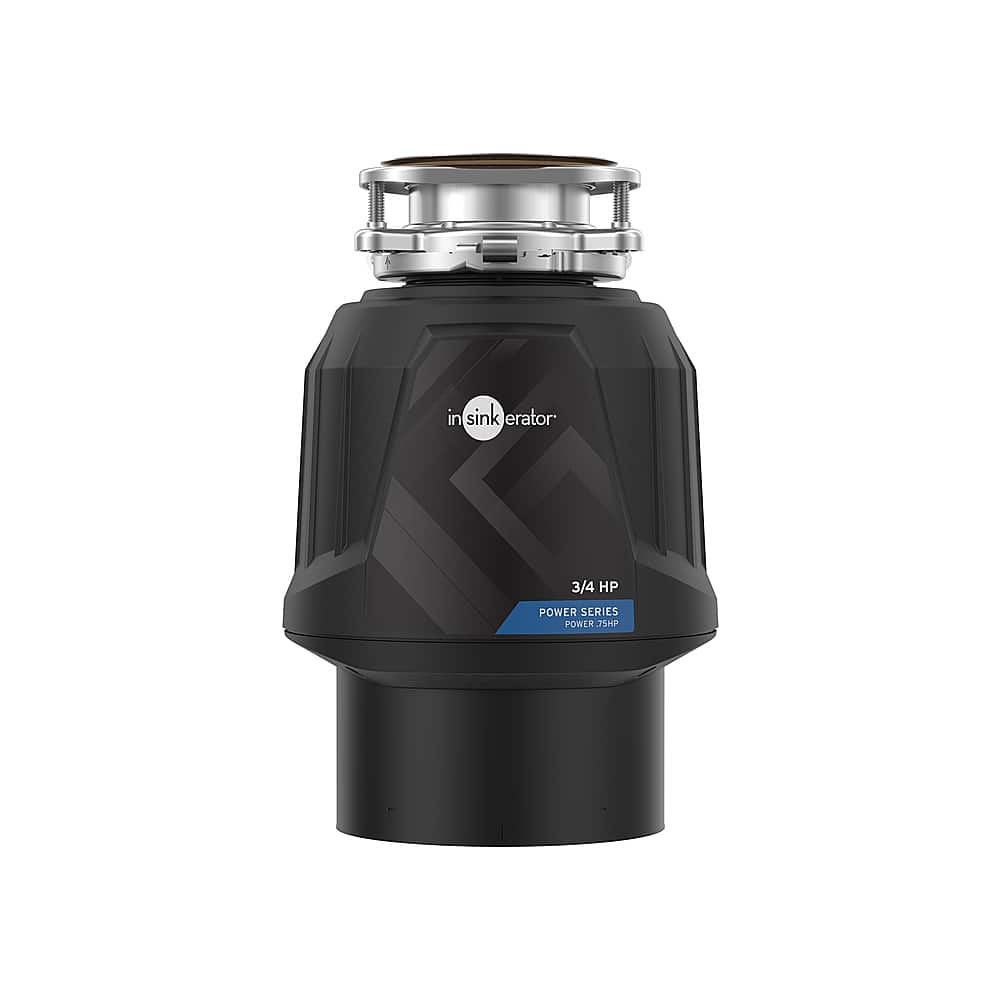 InSinkerator - Power Series 3/4 HP Continuous Feed Garbage Disposer with Power Cord - Black - Front_Zoom