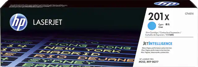 Front. HP - 201X XL High-Yield Toner Cartridge - Cyan.