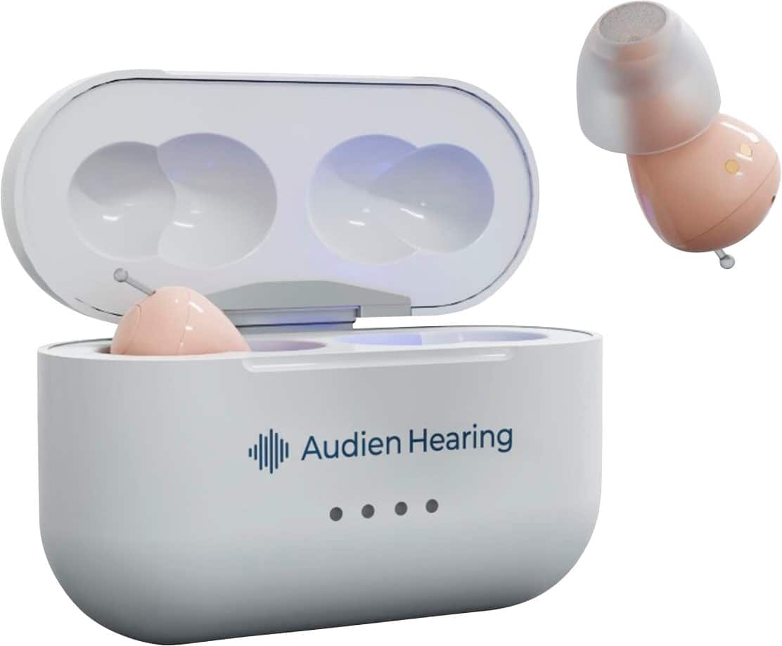 Audien Hearing - Audien Atom Pro 2 OTC Hearing Aids - Beige - Front_Zoom